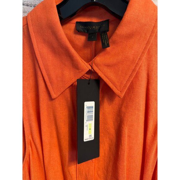 NWT Donna Karan Linen Blend Sleeveless Midi Shirt Dress Size 4 - Picture 2 of 3
